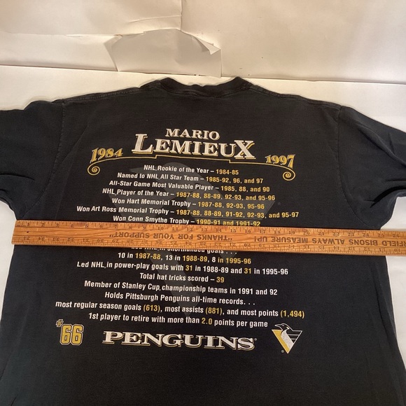 Pittsburgh Penguins Vintage 90’s Mario Lemieux single stitch t-shirt size 2XL - Picture 14 of 15